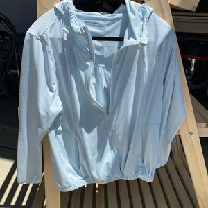 Athleta UPF 50+ zip jacket - light blue - medium